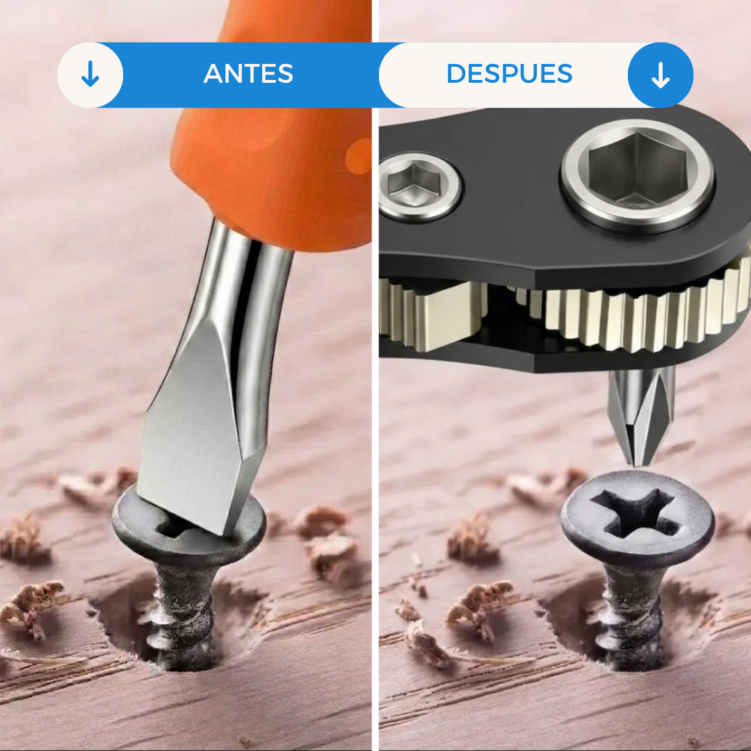 Antes y despu&eacute;s de usar kit llave crique con tubos para reparaciones
